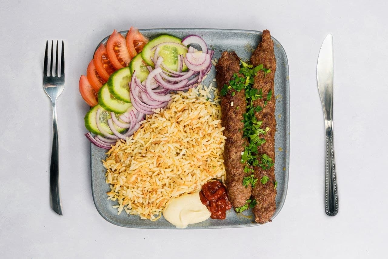 Liulia kebabas su ryžiais